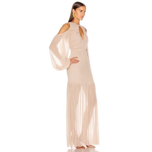 Alice McCall Spell Gown Maxi Dress nude neutral metallic knit mesh Size 4 - Picture 12 of 13